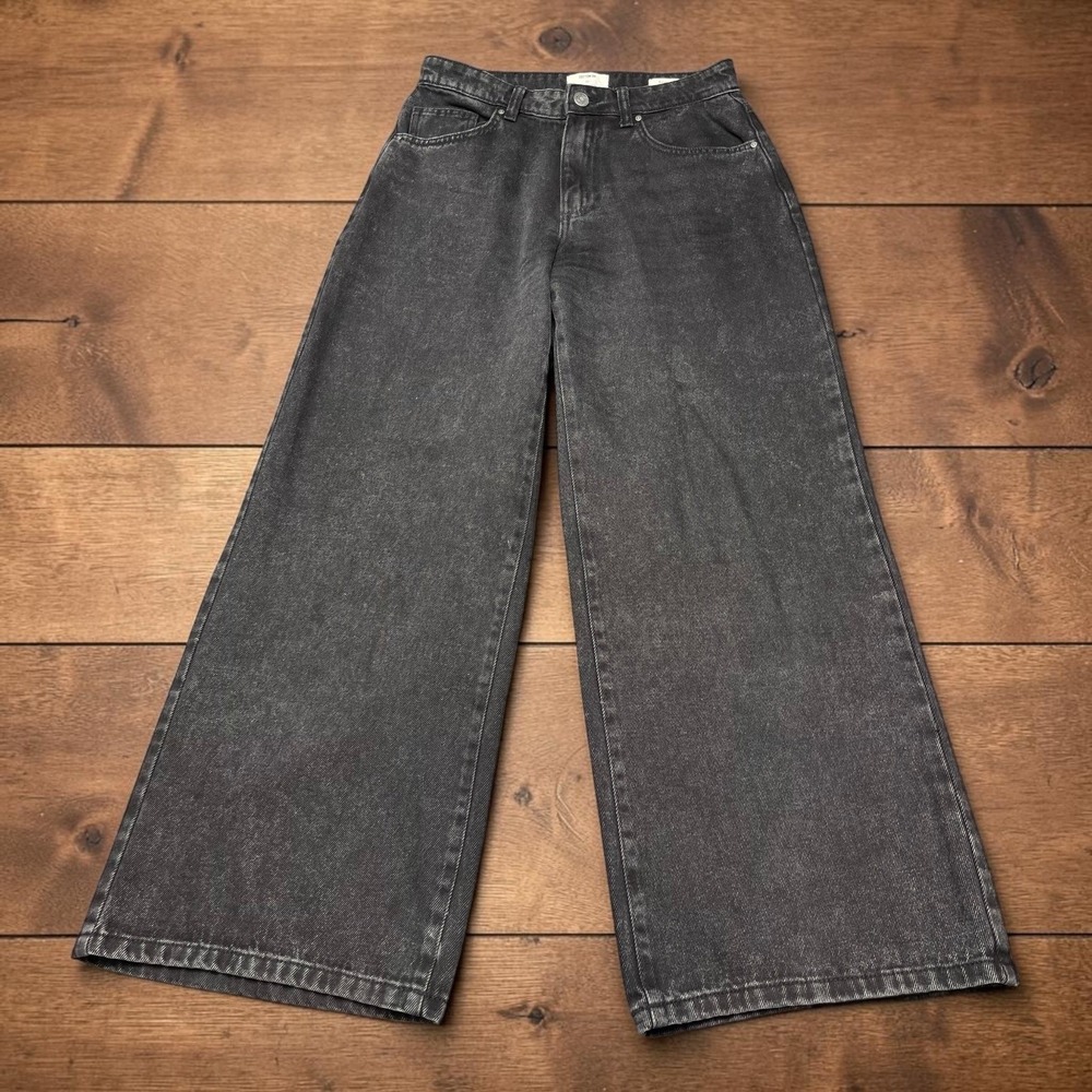 Cotton On Relaxed Wide Jeans Womens 26 Black High Waisted Wide Leg Denim Pants